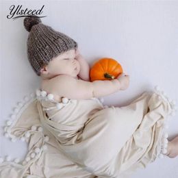 Blankets Baby Muslin Swaddle Pom Wrap Born Pography Blanket Super Soft Cotton Infant Po Props