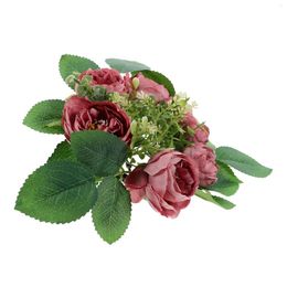 Decorative Flowers Artificial Peony Ring Flower Wreath Tea Light Wedding Table Centerpiece