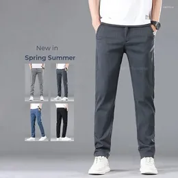 Men's Pants Spring Summer Cotton For Men Business Slim Straight Classic Work Cargo Stretch Casual Trousers Male Clothes