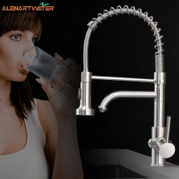 Purifiers Kitchen Pure Water Filter Faucet Dual Handle Hot and Cold Drinking Water Pull Out Deck Mount Mixer Purification Tap