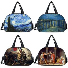 Bags Michelangelo Van Gogh Art Women Travel Bags Starry Night Ladies Large capacity portable Handbag Multifunctional Duffel Bag