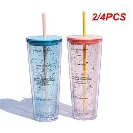 Mugs 2/4PCS Coffee Cup High-capacity Smooth Edges Without Damaging The Mouth One Multi-purpose Circle Sparkling Big Straw