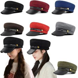 Berets British Style Navy Cap Flat Army Top Hat Vintage Peaked Caps Octagonal Salior Autumn Winter Women Men