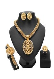 Earrings Necklace Longqu Dubai Gold Bridal Jewelry Sets Nigerian Woman Accessories Set Fashion 2021 Design Whole47407212717762