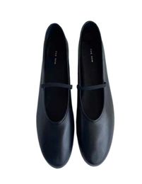 Designer the row Dress Shoes Soft sheepskin granny ballet shoes Round head flat bottom belt women039s single No lining comfort3605044