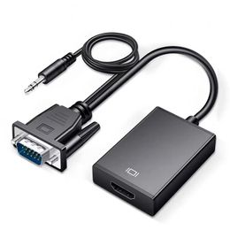 2024 Full HD 1080p VGA-HDMI uyumlu dönüştürücü adaptör kablosu, PC dizüstü bilgisayardan HDTV Projector For PC dizüstü bilgisayardan HDTV adaptörü için HDTV Projector için HD Adaptör ile HD ADAPTÖR