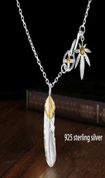 Necklaces Takahashi Goros Jewelry 925 Sterling Pendant Feather Charm Vintage Thai Silver Eagle Chain for Men and Women Y19320894
