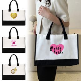 Shopping Bags Portable Bride Series Printing Pattern Women's Handheld Bag Reusable And Environmentally Friendly Jute