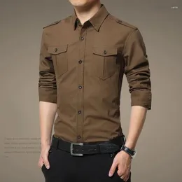 Men's Casual Shirts Cotton Shirt Tooling Military Uniform Non-iron Long Sleeves Short Sleeve Spring And Fall Leisure Outdoor