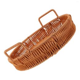 Plates Storage Basket Party Serving Bread Dessert Breads Holder Kitchen Imitation Rattan Fruits Container