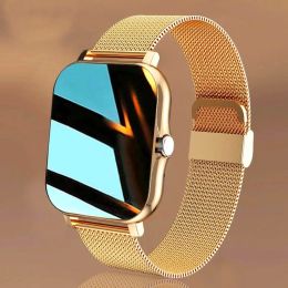 Watches 2022 Men Smart Watch Women 1.69" Colour Screen Full Touch Fitness Tracker Bluetooth Call Smart Clock Ladies Gold Smartwatch Girls