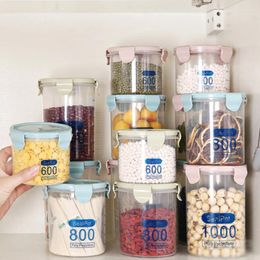 Storage Bottles 800/1000/1500ML Kitchen Tank Sealing Food Preservation Plastic Transparent Sealed Box Pot Container Organize