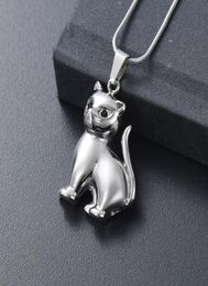 Kasd1076 Silver Tone Cat Shape Memorial Urn Locket Pet Cremation Jewelry Animal Ashes Holder Loss of Love Funeral Urns Locket572782494120