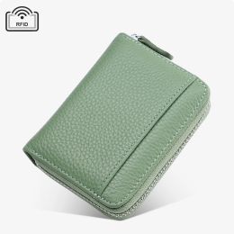 Holders New Women's Card Bag Head Layer Cowhide RFID Burglar Card Bag Credit Card Case Business Card Case Organ Card Bag Wallet