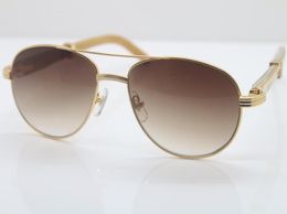 18k Gold frame Fashion Accessories White Genuine Natural SunGlasses Men CT569 Metal Sunglasses whole C Decoration glasses Size7164832