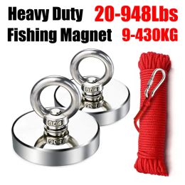 Accessories 1pc Super Strong Neodymium Fishing Magnets Heavy Duty Rare Earth Magnet Countersunk Hole Eyebolt for Saage Magnetic Fishing