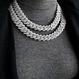 Full Diamond 2mm 5mm 7mm White Moissanite Cuban Chain 925 Sterling Silver Necklace Jewellery Iced Out Hip Hop Real Diamonds
