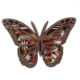 Decorative Figurines 3D Wooden Animals Carving Butterfly Cabin Decor Animal Statues Rustic Wall Art For Home Bedroom Easy To Use