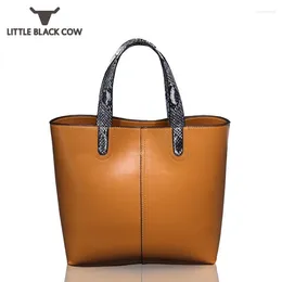 Bag Womens Bucket Fashion Composite Bags Serpentine Strap Cow Split Leather Handbag Vintage Ladies Casual All-match Tote