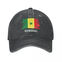 Ball Caps Senegal Flag Senegalese Unisex Adult Charcoal Washed Denim Baseball Cap Men Classic Vintage Cotton Dad Trucker Hat