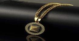 Fashion Man Hip Hop Round Pyramid Pendant Necklace Gold Silver Color Men 75cm Long Chain NecklaceS Jewelry Design For Mens5377287