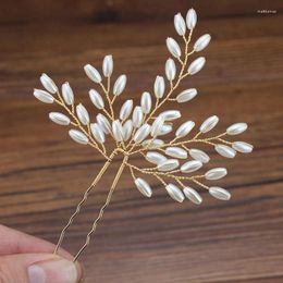 Hair Clips Silver Gold Colour Handmade Pearls Hairpins Bridal Pin Vine For Women Wedding Accessories Jewellery