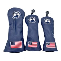 Golf Small Tree pattern Pu Leather Driver Head Covers Fairway Wood Head Covers Hybrid Head Covers Putter Cover 240409