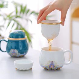 Mugs 320ML Home Office Guchaofeng Portable Ceramic Cup With Lid Philtre Gift Mug Tea Separation