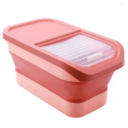 Storage Bottles Dry Food Container With Measuring Cup Rice Capacity Foldable Box Transparent For Cereal