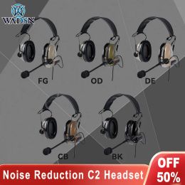 Accessories Wadsn Tactical Headset Comta Ii Military C2 Headphones Noise Reduction Outdoor Hunting Hearing Protection Earmuffs Airsoft