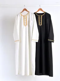 Ethnic Clothing Loose V-neck Robe Saudi Arabian Mens Embroidered Dubai Men