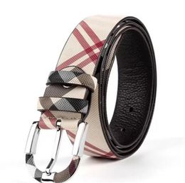 Fashion Wild Stripe Men Women Real Leather Belt Designer High Quality Waist Belts Metal Pin Buckle Strap7098516