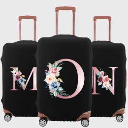 Accessories Pink Flower Letter Luggage Case Suitcase Protective Cover print Pattern Travel Elastic Luggage Dust Cover Apply 1832 Suitcase