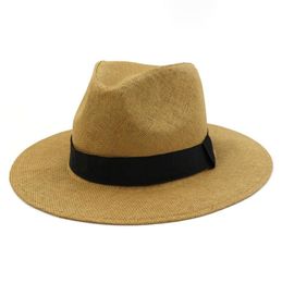 Fashion Designers HOAREE Summer Sun Grass Hats for Women And Man Classic Panama Beach Straw Hat Men UV Protection Cap White Big Sa3491331