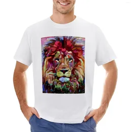 Men's Tank Tops Colorful Lion Painting T-Shirt Kawaii Clothes Aesthetic Clothing Sweat Plus Size Mens Graphic T-shirts Big And Tall