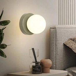 Wall Lamp Nordic Glass Minimalist Orb Sconce Living Room Bedroom Bedside Study Dining Home Decoration Fixture Lustre