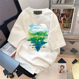 2024 Top European and American designer printed T-shirt High quality cotton casual short sleeve luxury hip hop street oversized clothing T-shirt