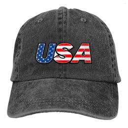 Ball Caps USA Flag Denim Baseball Cap Logo Unisex Men Design Hip Hop Hats Spring Y2k Funny Tennis Skate Snapback