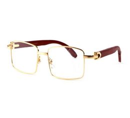 Men Full Frames Glasses Wooden Buffalo Horn Glasses Brand Optical Sunglasses Women Silver Gold Wood Glasses Carving Eyewear Frames1709018