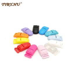 TYRYHU 100Pc Baby Pacifier Clip Solid Plastic Soother Holder Infant Nipples Multi Colour Clamp Toy 240415