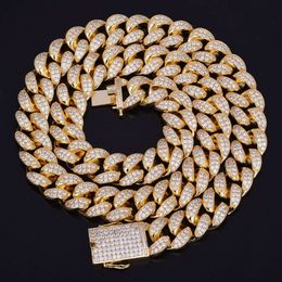 Moissanite Diamond Cuban Chain Gold Plated Hip Hop Jewellery Iced Out Miami Cuban Chain Necklace