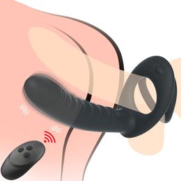 Double Penetration Dildo Vibrator 10 mode For Men Strap On Penis Vagina Plug Adult Erotic Sex Toy Couple 240412
