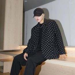 Men's Suits Mens Blazer Jacket Personalized Niche Unique Style Street Clothing Loose Fitting Korean Fashion Designer