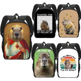 Bags Funny Animal Capybara Print School Backpack for Teenager Women Men School Bags Children for Travel Fashion Daypack Bookbag Gift