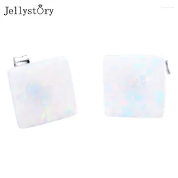 Stud Earrings Jellystory Trendy 925 Sterling Silver Square Shaped Opal Gemstone For Women Wedding Party Gifts Wholesale