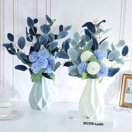 Decorative Flowers 48cm Nordic Artificial Silk Fake Bouquet Plant Bridal Wedding Anemone Party Living Room Decorati