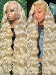 613 Honey Blonde 13x6 Transparen Lace Front Human Hair Wigs Brazilian 250% Body Wave Coloured 13x4 Lace Frontal Wig For Women 240409