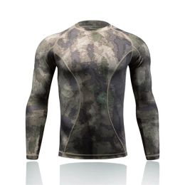 Footwear Military Army Tactical T Shirt Men Camo Long Sleeve Combat Shirts Quick Dry Camouflage Outdoor Hiking Hunting Comepression Shirt