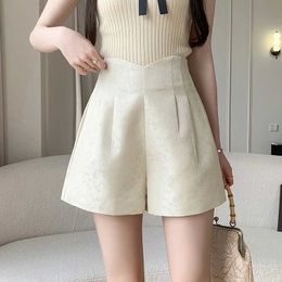 Women's Shorts Retro High Waist Bud Shorts Women 2024 Summer New Draped Wide-leg Shorts Ladies Casual A-line Shorts Black/Apricot Y240420