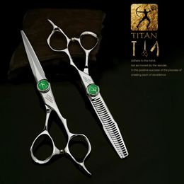 Titan Hairdressing Scissors 6 Inch Hair Scissors Professional Barber Scissors Cutting Thinning Styling Tool Hairdressing Shear 240418